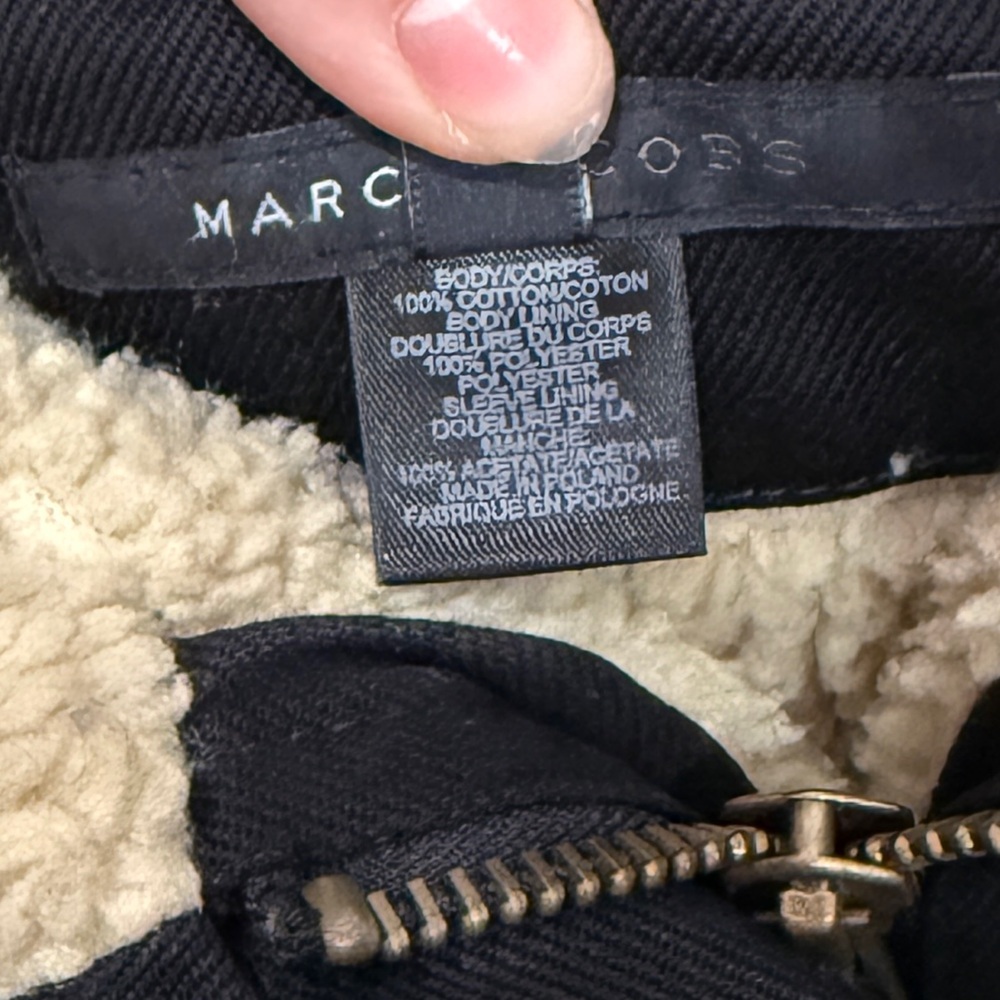 Marc Jacobs Sherpa Collar Coat Toggle Buttons Parka Jacket Black Medium M Casual - Picture 3 of 16